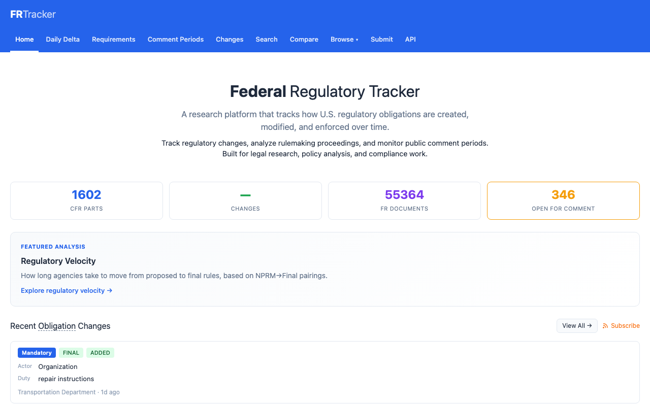 FR Tracker screenshot