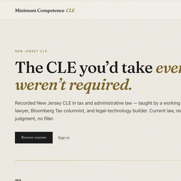 Minimum Competence CLE