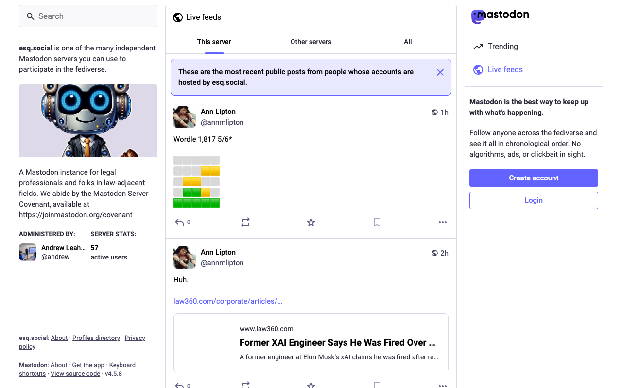 esq.social Mastodon instance