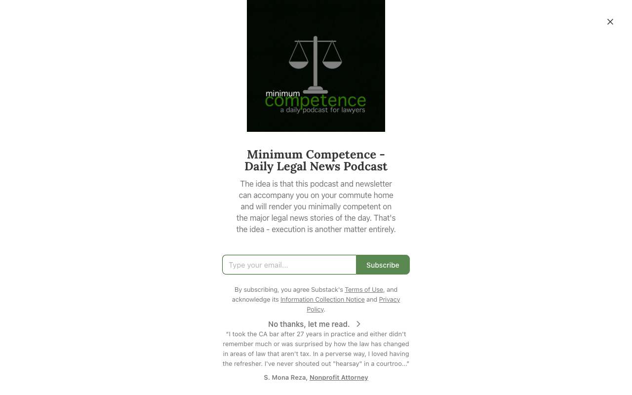 Minimum Competence daily legal news podcast