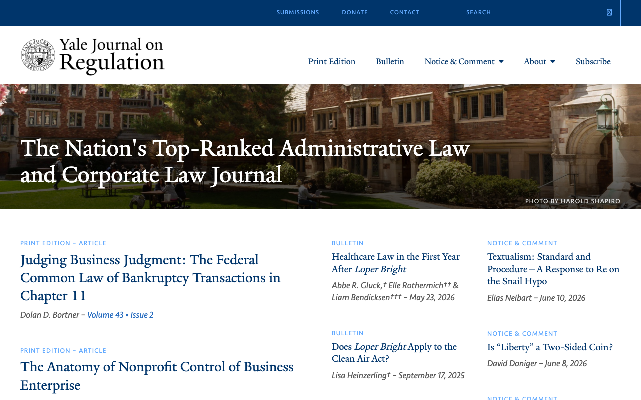 Yale Journal on Regulation — Notice & Comment