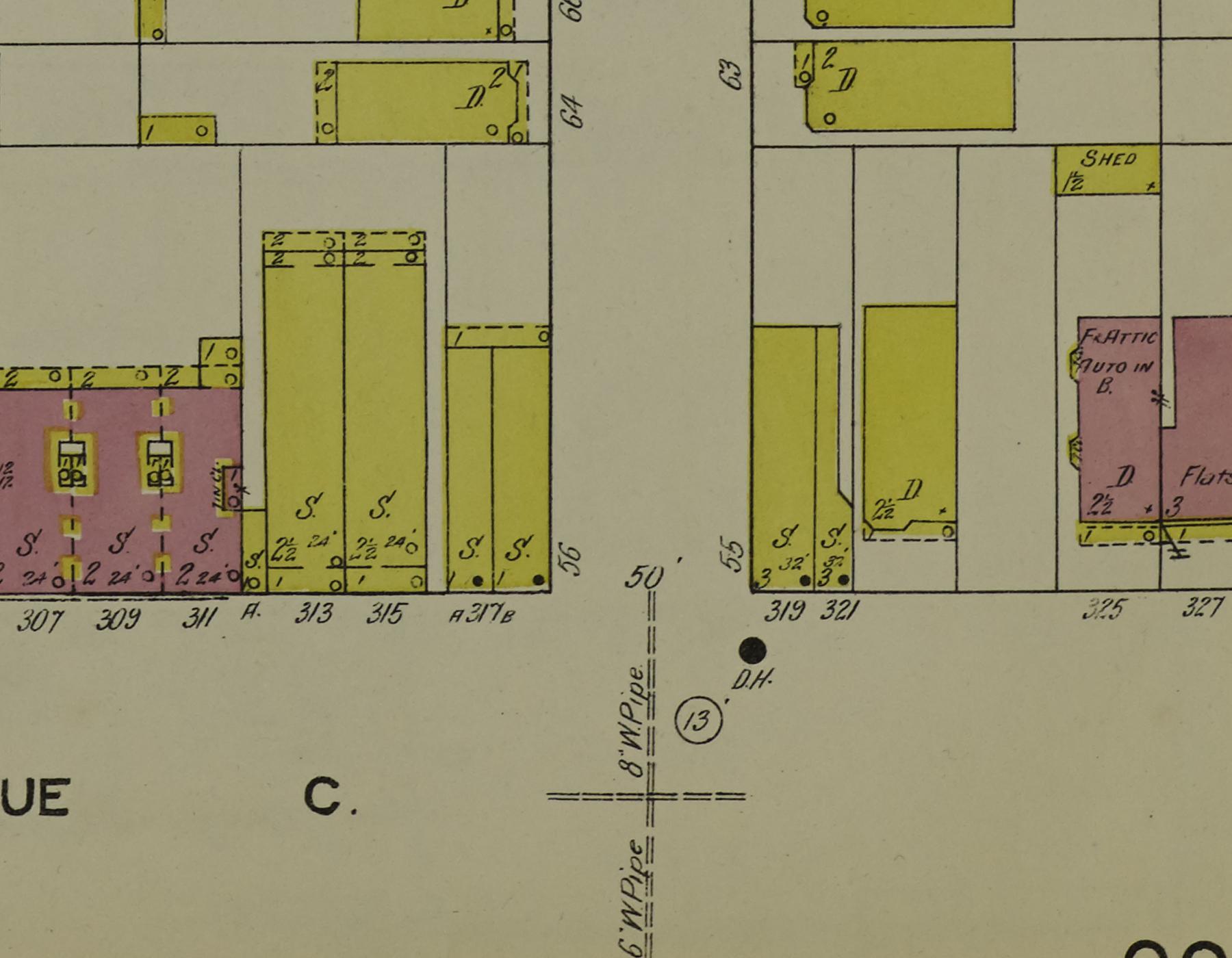 Historical insurance map for 313 Avenue C, Bayonne