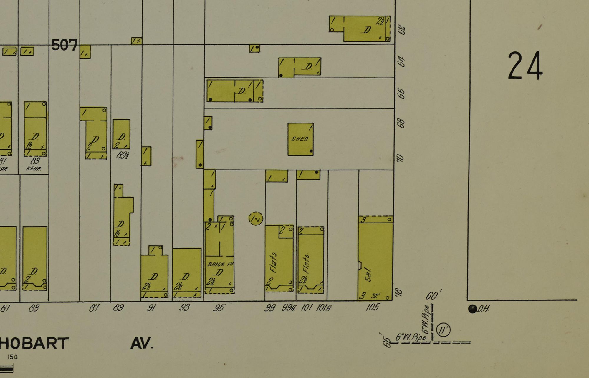 Historical insurance map for 95 Hobart Avenue, Bayonne