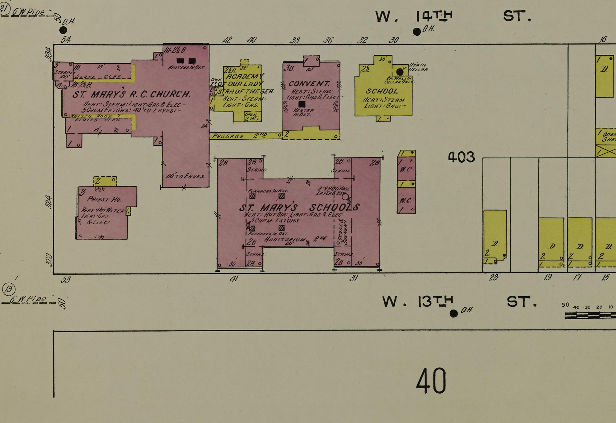 Historical insurance map for St. Mary's R.C. Church, St. Mary's Schools, and Academy of Our Lady Star of the Sea, Bayonne
