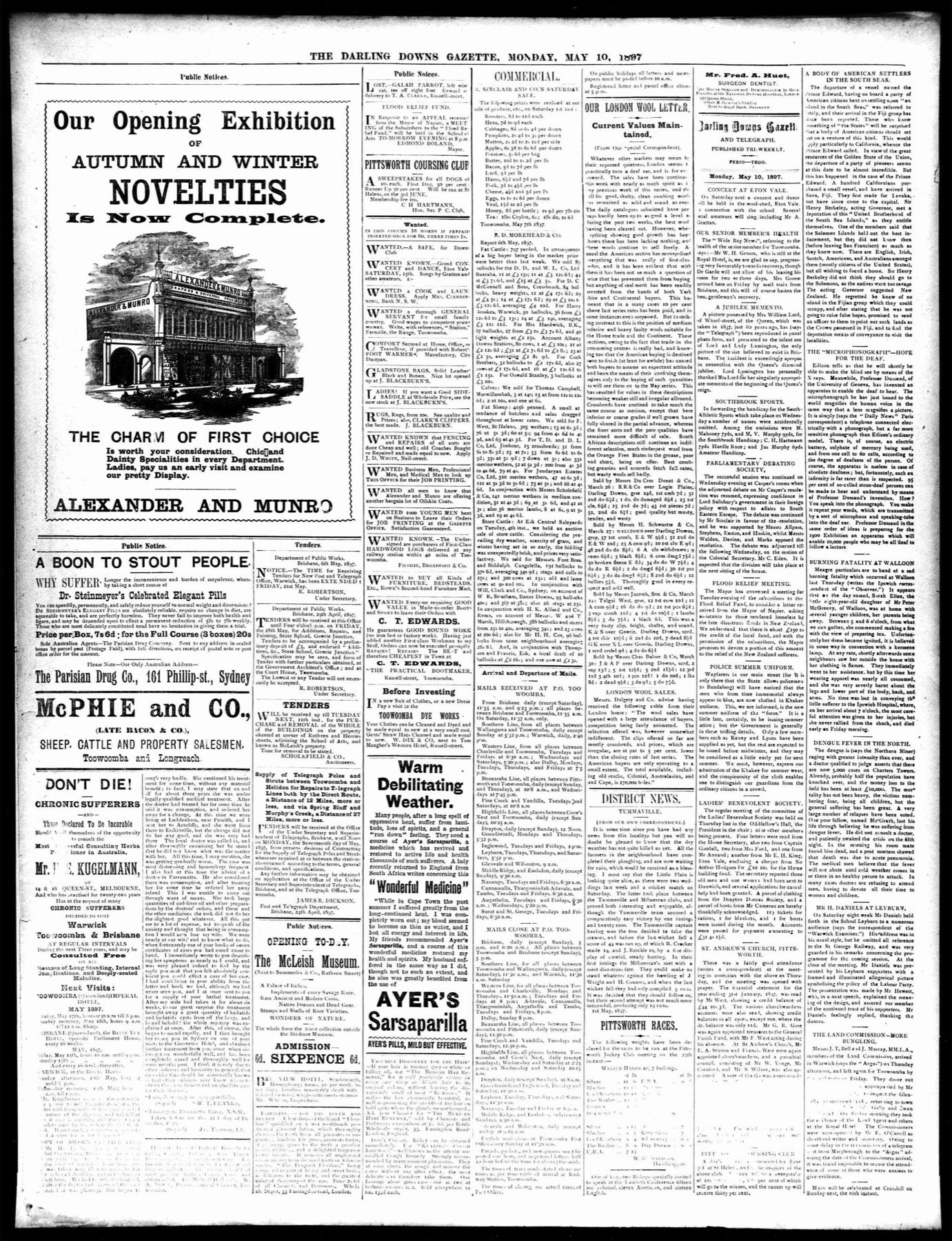 Australian newspaper page reporting Sarah Ellen McGreevy's death